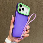 カラ―コントラストレンズフレーム透明TPUスマホケース ストラップ付き、iPhone 17 Pro Max用、iPhone 17 Pro用
