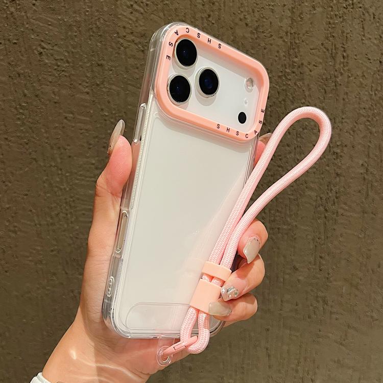 カラ―コントラストレンズフレーム透明TPUスマホケース ストラップ付き、iPhone 17 Pro Max用、iPhone 17 Pro用