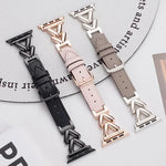 xDfind V字型メタルハイブリッドレザー時計バンド、Apple Watch 42 / 44 / 45 / 46 / 49mm用、Apple Watch 38 / 40 / 41 / S10 42mm用