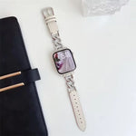 xDfind デニムチェーンメタルハイブリッドレザー時計バンド、Apple Watch 42 / 44 / 45 / 46 / 49mm用、Apple Watch 38 / 40 / 41 / S10 42mm用