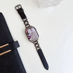xDfind デニムチェーンメタルハイブリッドレザー時計バンド、Apple Watch 42 / 44 / 45 / 46 / 49mm用、Apple Watch 38 / 40 / 41 / S10 42mm用