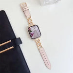 xDfind デニムチェーンメタルハイブリッドレザー時計バンド、Apple Watch 42 / 44 / 45 / 46 / 49mm用、Apple Watch 38 / 40 / 41 / S10 42mm用