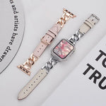 xDfind デニムチェーンメタルハイブリッドレザー時計バンド、Apple Watch 42 / 44 / 45 / 46 / 49mm用、Apple Watch 38 / 40 / 41 / S10 42mm用