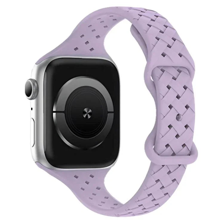 xDfind バタフライバックル編み込みシリコン時計バンド、Apple Watch 42 / 44 / 45 / 46 / 49mm用、Apple Watch 38 / 40 / 41 / S10 42mm用