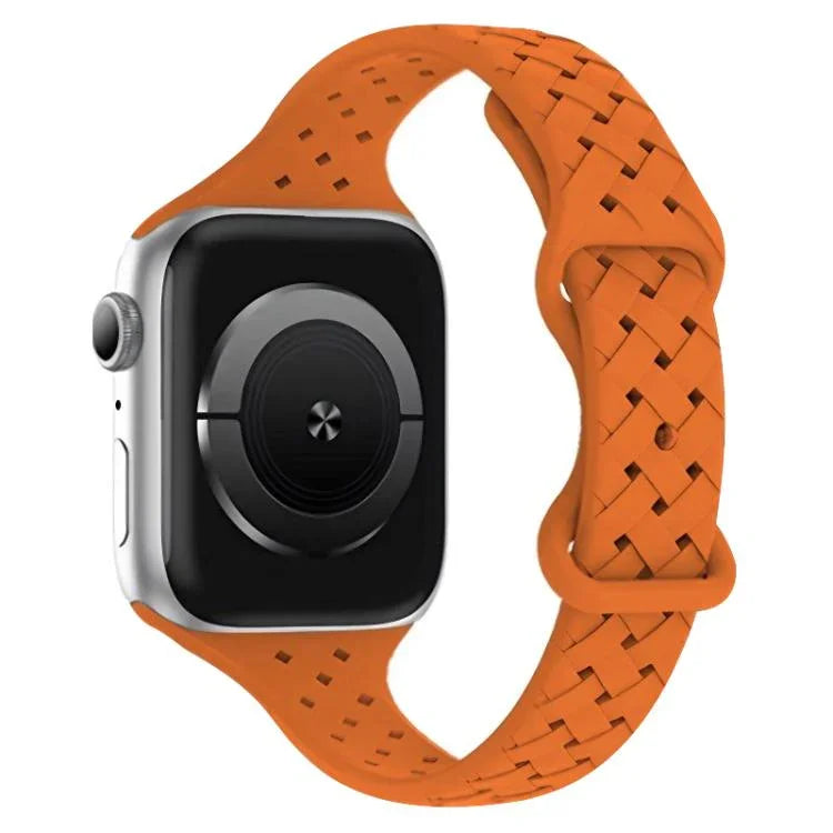 xDfind バタフライバックル編み込みシリコン時計バンド、Apple Watch 42 / 44 / 45 / 46 / 49mm用、Apple Watch 38 / 40 / 41 / S10 42mm用