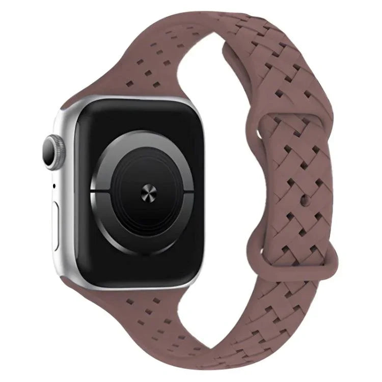 xDfind バタフライバックル編み込みシリコン時計バンド、Apple Watch 42 / 44 / 45 / 46 / 49mm用、Apple Watch 38 / 40 / 41 / S10 42mm用