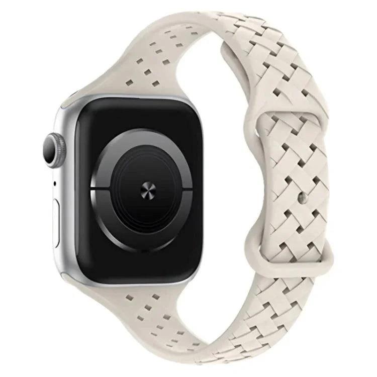 xDfind バタフライバックル編み込みシリコン時計バンド、Apple Watch 42 / 44 / 45 / 46 / 49mm用、Apple Watch 38 / 40 / 41 / S10 42mm用