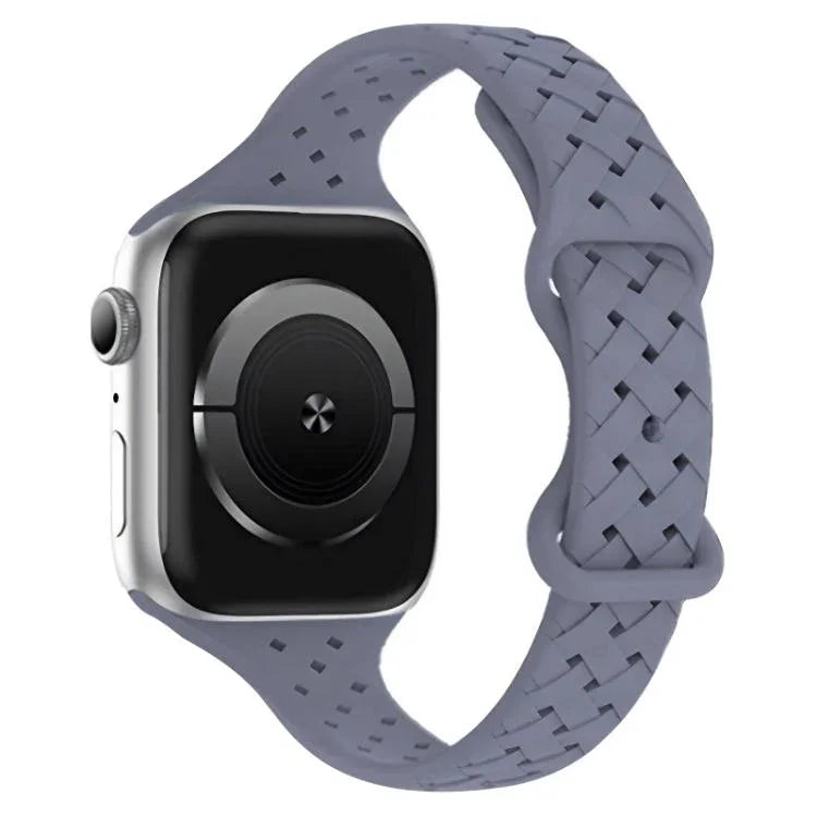 xDfind バタフライバックル編み込みシリコン時計バンド、Apple Watch 42 / 44 / 45 / 46 / 49mm用、Apple Watch 38 / 40 / 41 / S10 42mm用