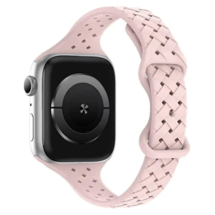 xDfind バタフライバックル編み込みシリコン時計バンド、Apple Watch 42 / 44 / 45 / 46 / 49mm用、Apple Watch 38 / 40 / 41 / S10 42mm用