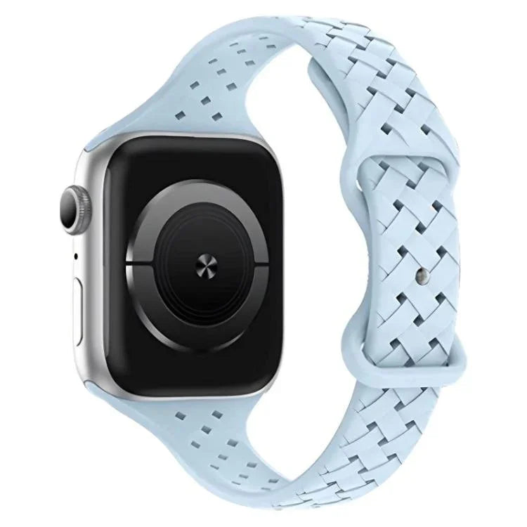 xDfind バタフライバックル編み込みシリコン時計バンド、Apple Watch 42 / 44 / 45 / 46 / 49mm用、Apple Watch 38 / 40 / 41 / S10 42mm用