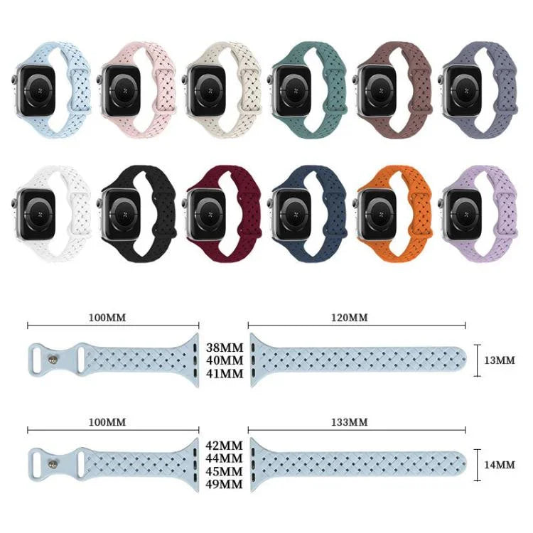 xDfind バタフライバックル編み込みシリコン時計バンド、Apple Watch 42 / 44 / 45 / 46 / 49mm用、Apple Watch 38 / 40 / 41 / S10 42mm用