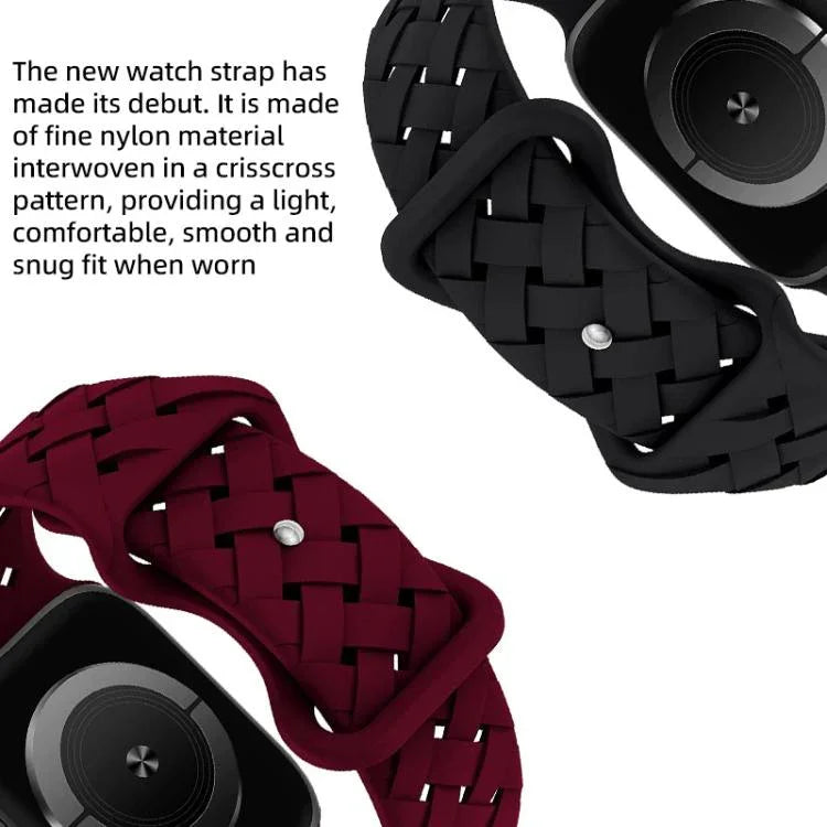 xDfind バタフライバックル編み込みシリコン時計バンド、Apple Watch 42 / 44 / 45 / 46 / 49mm用、Apple Watch 38 / 40 / 41 / S10 42mm用