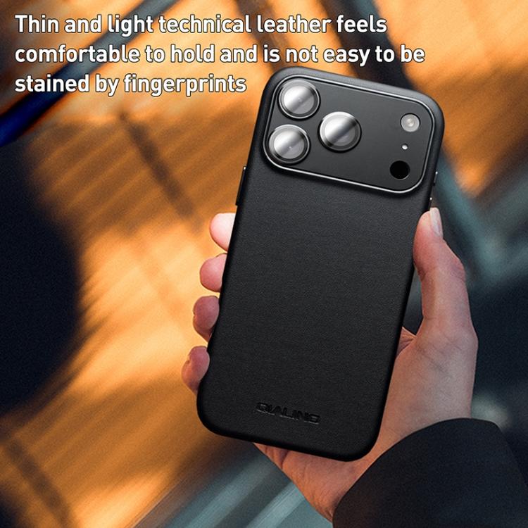 QIALINO テクノロジーレザー MagSafeスマホケース、iPhone 17 Pro Max用、iPhone 17 Pro用、iPhone 17用、iPhone Air用