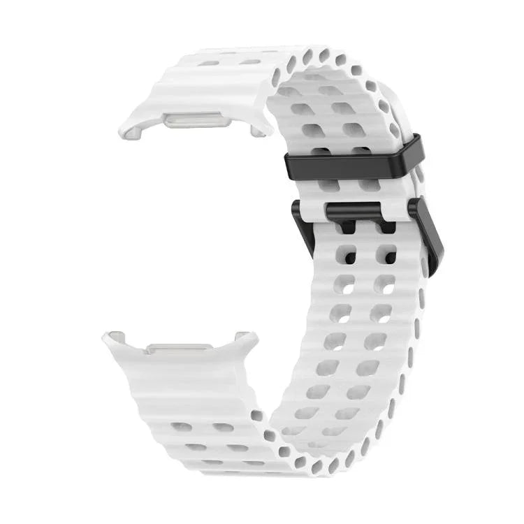マリンデュアルバックルシリコンウォッチバンド 3Dカーブフィルム付き、Samsung Galaxy Watch Ultra 2025用、Samsung Galaxy Watch Ultra 47mm用