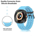 マリンデュアルバックルシリコンウォッチバンド 3Dカーブフィルム付き、Samsung Galaxy Watch Ultra 2025用、Samsung Galaxy Watch Ultra 47mm用