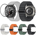 マリンループナイロンウォッチバンド 3Dカーブフィルム付き、Samsung Galaxy Watch Ultra 2025用、Samsung Galaxy Watch Ultra 47mm用