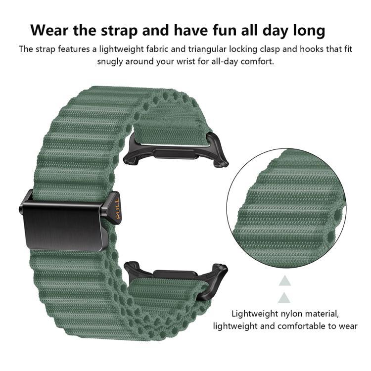マリンループナイロンウォッチバンド 3Dカーブフィルム付き、Samsung Galaxy Watch Ultra 2025用、Samsung Galaxy Watch Ultra 47mm用
