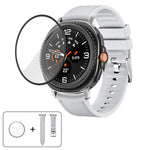 シリコンレザースキンウォッチバンド 3Dカーブフィルム付き、Samsung Galaxy Watch8 Classic 46mm用、Samsung Galaxy Watch8 44mm用、Samsung Galaxy Watch8 40mm用