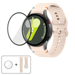 ウェーブステッチシリコンウォッチバンド 3Dカーブフィルム付き、Samsung Galaxy Watch FE 40mm用、Samsung Galaxy Watch7 44mm用、Samsung Galaxy Watch7 40mm用、Samsung Galaxy Watch6 Classic 47mm用