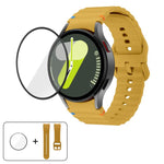 波縫いシリコンウォッチバンド 3Dカーブフィルム付き、Samsung Galaxy Watch4 Classic 46mm用、Samsung Galaxy Watch4 Classic 42mm用、Samsung Galaxy Watch5 Active 40mm用、Samsung Galaxy Watch5 Active 44mm用