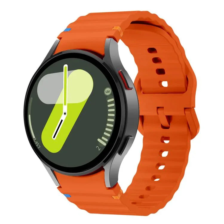 ウェーブステッチシリコンウォッチバンド 3Dカーブフィルム付き、Samsung Galaxy Watch4 Active 40mm用、Samsung Galaxy Watch4 Active 44mm用