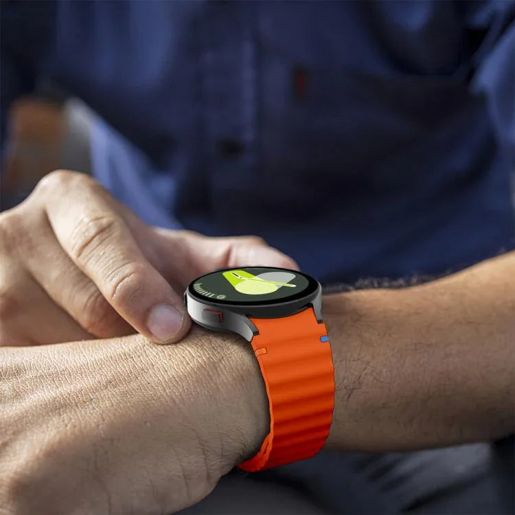 ウェーブステッチシリコンウォッチバンド 3Dカーブフィルム付き、Samsung Galaxy Watch4 Active 40mm用、Samsung Galaxy Watch4 Active 44mm用