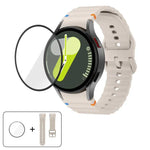 ウェーブステッチシリコンウォッチバンド 3Dカーブフィルム付き、Samsung Galaxy Watch4 Active 40mm用、Samsung Galaxy Watch4 Active 44mm用