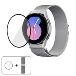 ミラネーゼマグネティックステンレススチールウォッチバンド（3Dカーブフィルム付き）、Samsung Galaxy Watch FE 40mm用、Samsung Galaxy Watch7 44mm用、Samsung Galaxy Watch7 40mm用、Samsung Galaxy Watch6 Classic 47mm用、Samsung Galaxy Watch6 44mm用