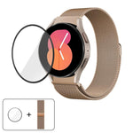 ミラネーゼマグネティックステンレススチールウォッチバンド（3Dカーブフィルム付き）、Samsung Galaxy Watch6 Classic 43mm用、Samsung Galaxy Watch5 44mm用、Samsung Galaxy Watch5 Pro 45mm用、Samsung Galaxy Watch5 40mm用、Samsung Galaxy Watch4 44mm用