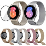 ミラネーゼマグネティックステンレススチールウォッチバンド（3Dカーブフィルム付き）、Samsung Galaxy Watch6 Classic 43mm用、Samsung Galaxy Watch5 44mm用、Samsung Galaxy Watch5 Pro 45mm用、Samsung Galaxy Watch5 40mm用、Samsung Galaxy Watch4 44mm用