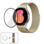 ミラネーゼマグネティックステンレススチールウォッチバンド（3Dカーブフィルム付き）、Samsung Galaxy Watch6 Classic 43mm用、Samsung Galaxy Watch5 44mm用、Samsung Galaxy Watch5 Pro 45mm用、Samsung Galaxy Watch5 40mm用、Samsung Galaxy Watch4 44mm用
