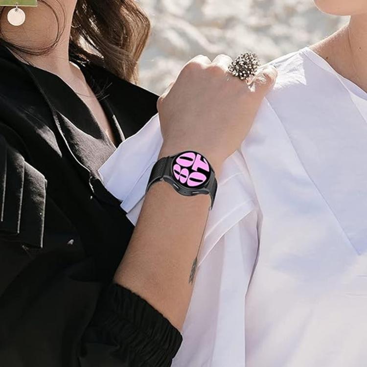 ミラネーゼマグネティックステンレススチールウォッチバンド（3Dカーブフィルム付き）、Samsung Galaxy Watch FE 40mm用、Samsung Galaxy Watch7 44mm用、Samsung Galaxy Watch7 40mm用、Samsung Galaxy Watch6 Classic 47mm用、Samsung Galaxy Watch6 44mm用