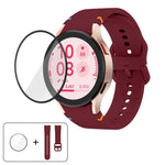 プレーンステッチシリコンウォッチバンド 3Dカーブフィルム付き、Samsung Galaxy Watch6 44mm用、Samsung Galaxy Watch6 40mm用、Samsung Galaxy Watch6 Classic 43mm用、Samsung Galaxy Watch5 44mm用