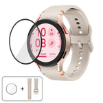 プレーンステッチシリコンウォッチバンド 3Dカーブフィルム付き、Samsung Galaxy Watch5 Pro 45mm用、Samsung Galaxy Watch5 40mm用、Samsung Galaxy Watch4 44mm用、Samsung Galaxy Watch4 40mm用