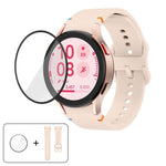 無地縫いシリコンウォッチバンド 3Dカーブフィルム付き、Samsung Galaxy Watch4 Classic 46mm用、Samsung Galaxy Watch4 Classic 42mm用、Samsung Galaxy Watch5 Active 40mm用、Samsung Galaxy Watch5 Active 44mm用