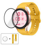 無地縫いシリコンウォッチバンド 3Dカーブフィルム付き、Samsung Galaxy Watch4 Classic 46mm用、Samsung Galaxy Watch4 Classic 42mm用、Samsung Galaxy Watch5 Active 40mm用、Samsung Galaxy Watch5 Active 44mm用