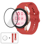 無地縫いシリコンウォッチバンド 3Dカーブフィルム付き、Samsung Galaxy Watch4 Classic 46mm用、Samsung Galaxy Watch4 Classic 42mm用、Samsung Galaxy Watch5 Active 40mm用、Samsung Galaxy Watch5 Active 44mm用