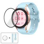 無地縫いシリコンウォッチバンド 3Dカーブフィルム付き、Samsung Galaxy Watch4 Classic 46mm用、Samsung Galaxy Watch4 Classic 42mm用、Samsung Galaxy Watch5 Active 40mm用、Samsung Galaxy Watch5 Active 44mm用