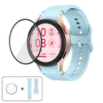 プレーンステッチシリコンウォッチバンド 3Dカーブフィルム付き、Samsung Galaxy Watch4 Active 40mm用、Samsung Galaxy Watch4 Active 44mm用