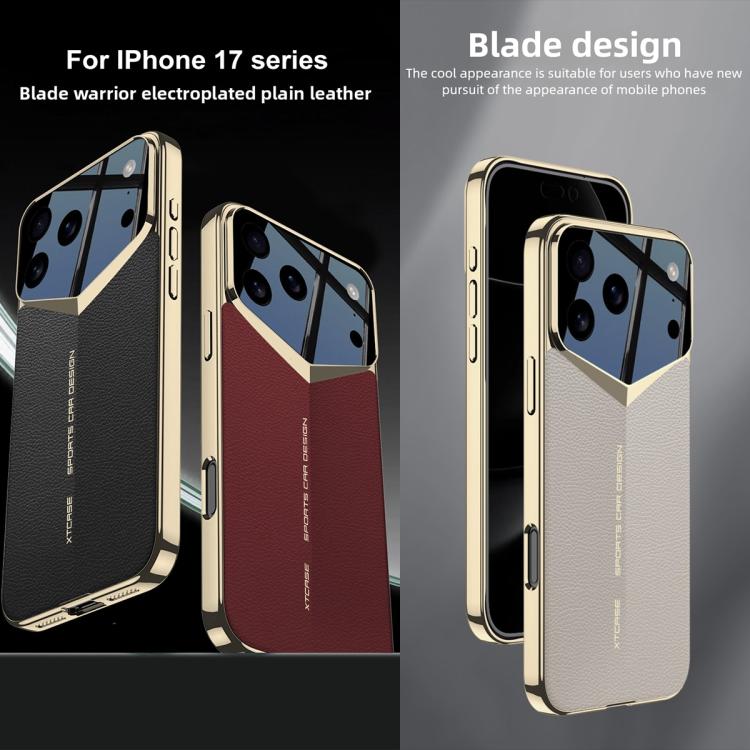 GKK ブレードファントム無地レザースマホケース、iPhone 17 Pro Max用、iPhone 17 Pro用