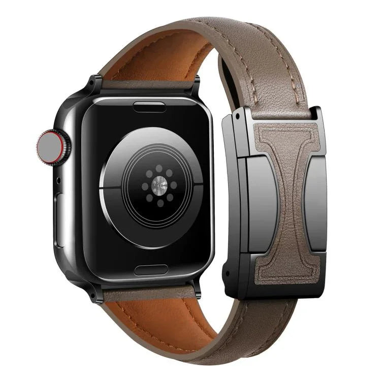 磁気バックル小型ウエスト無地本革時計バンド、Apple Watch 46mm / 49mm / 45mm / 44mm用、Apple Watch 42mm / 41mm / 40mm / 38mm用