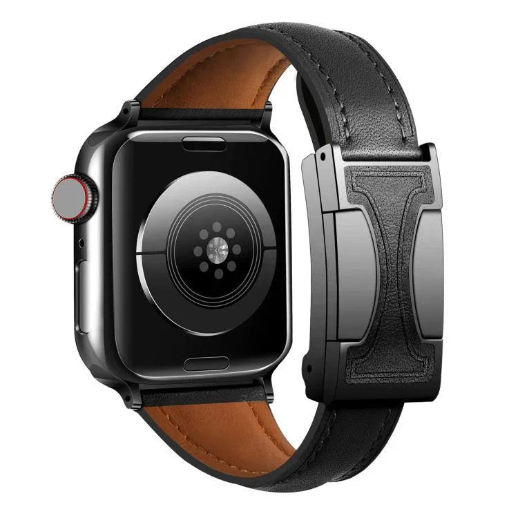 磁気バックル小型ウエスト無地本革時計バンド、Apple Watch 46mm / 49mm / 45mm / 44mm用、Apple Watch 42mm / 41mm / 40mm / 38mm用