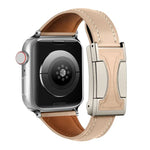 磁気バックル小型ウエスト無地本革時計バンド、Apple Watch 46mm / 49mm / 45mm / 44mm用、Apple Watch 42mm / 41mm / 40mm / 38mm用