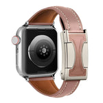 磁気バックル小型ウエスト無地本革時計バンド、Apple Watch 46mm / 49mm / 45mm / 44mm用、Apple Watch 42mm / 41mm / 40mm / 38mm用