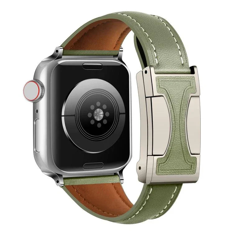 磁気バックル小型ウエスト無地本革時計バンド、Apple Watch 46mm / 49mm / 45mm / 44mm用、Apple Watch 42mm / 41mm / 40mm / 38mm用