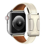 磁気バックル小型ウエスト無地本革時計バンド、Apple Watch 46mm / 49mm / 45mm / 44mm用、Apple Watch 42mm / 41mm / 40mm / 38mm用
