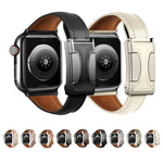 磁気バックル小型ウエスト無地本革時計バンド、Apple Watch 46mm / 49mm / 45mm / 44mm用、Apple Watch 42mm / 41mm / 40mm / 38mm用
