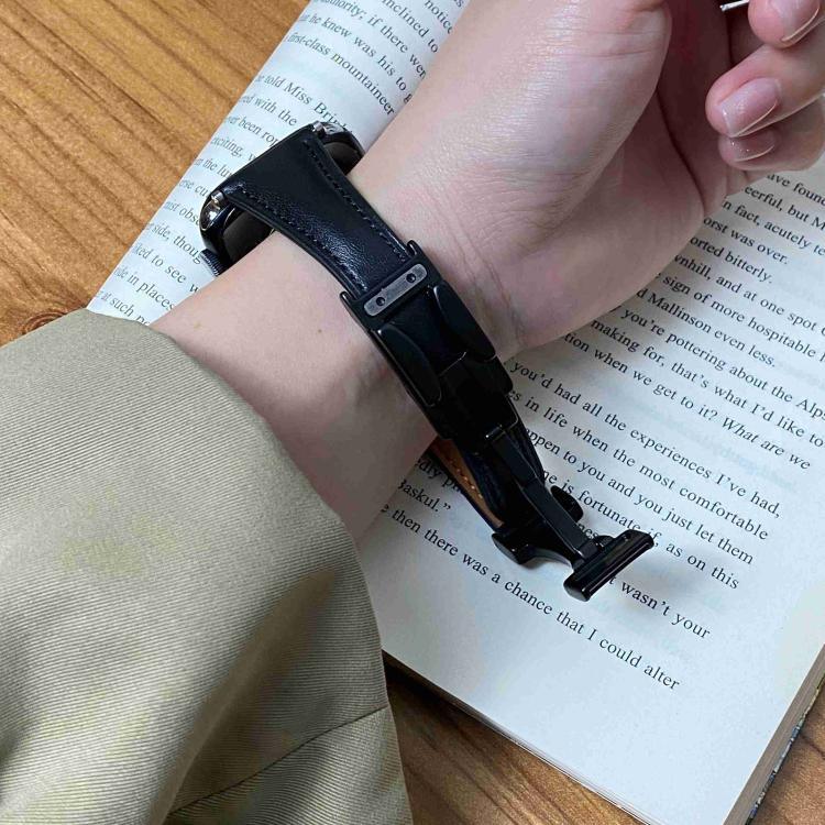 磁気バックル小型ウエスト無地本革時計バンド、Apple Watch 46mm / 49mm / 45mm / 44mm用、Apple Watch 42mm / 41mm / 40mm / 38mm用