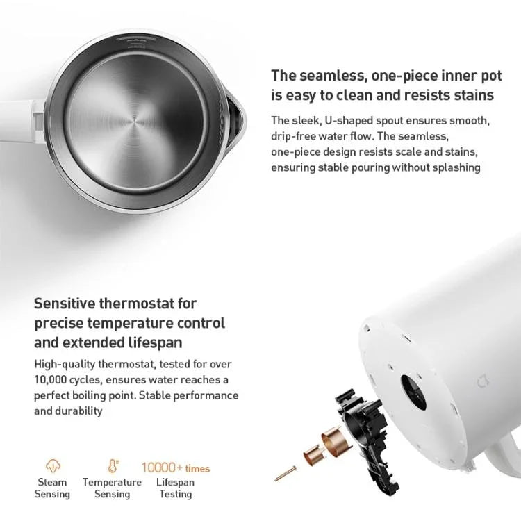 オリジナルXiaomi Mijia 1.7L 1800W電気ケトル3、CNプラグ、電気ケトル3