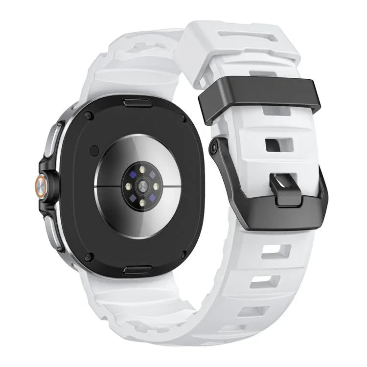 ワイルドパスブラックバックルシリコンウォッチバンド、Samsung Galaxy Watch8 / Watch8 Classic用